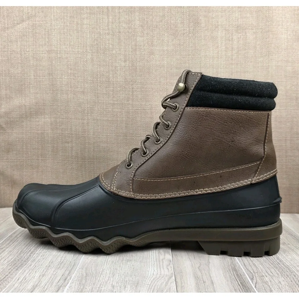 Sperry Top-Sider Brewster Mens 10M Waterproof Duck Brown Leather Lace Up Boots